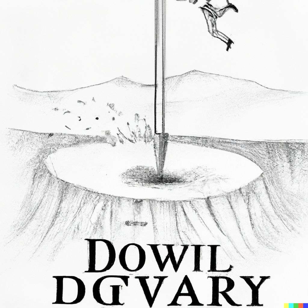 the discovery of gravity, detailed pencil sketch